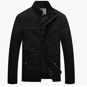 Men's Military Jacket Lightweight Cotton Stand Collar Casual Utility Coat (BNWT)